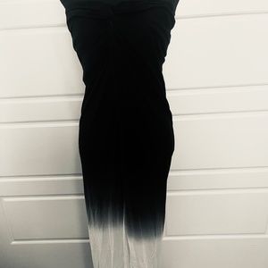 Blue and White Strapless Summer Dress, Size M.